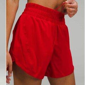 Lululemon Track That High-Rise Lined Short 5" Dark Red SZ 8